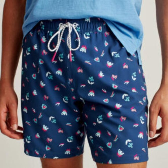 Bonobos Riviera Recycled Swim Trunks Shorts Navy Sketch Floral Print L 265671